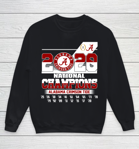 Alabama Crimson Tide National Championship 18 Times 2020 Youth Sweatshirt
