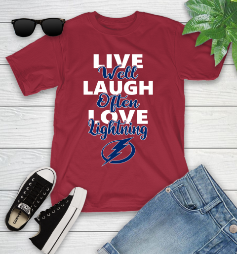 NHL Hockey Tampa Bay Lightning Live Well Laugh Often Love Shirt Youth T-Shirt 12