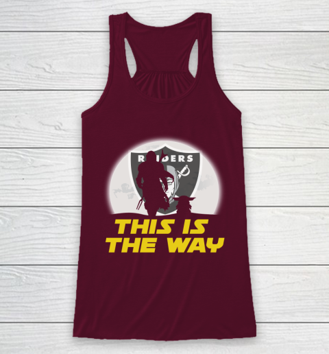 Oakland Raiders NFL Football Star Wars Yoda And Mandalorian This Is The Way Racerback Tank 2