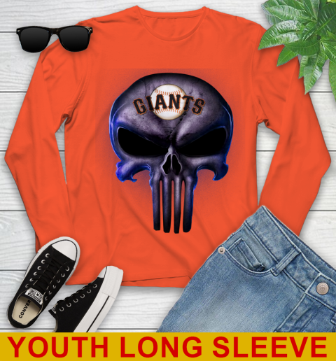San Francisco Giants MLB Baseball Punisher Skull Sports Youth Long Sleeve 3