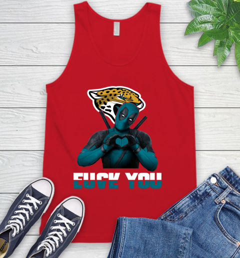 NHL Jacksonville Jaguars Deadpool Love You Fuck You Football Sports Tank Top 5