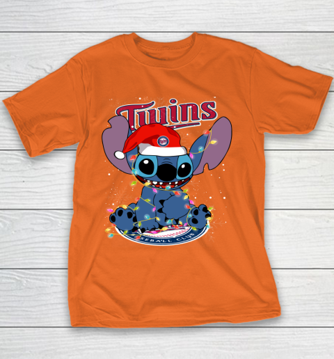 Minnesota Twins MLB noel stitch Baseball Christmas Youth T-Shirt 3