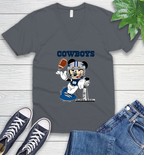 NFL Dallas Cowboys Mickey Mouse Disney Super Bowl Football T Shirt V-Neck T-Shirt 5