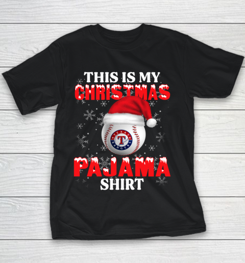 Texas Rangers This Is My Christmas Pajama Shirt MLB Youth T-Shirt Texas Rangers This Is My Christmas Pajama Shirt MLB Youth T-Shirt