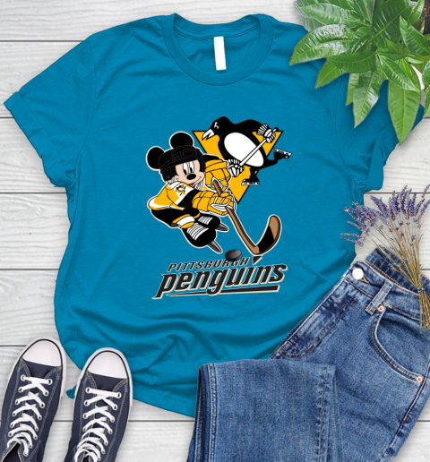 NHL Pittsburgh Penguins Mickey Mouse Disney Hockey T Shirt Women's T-Shirt 7