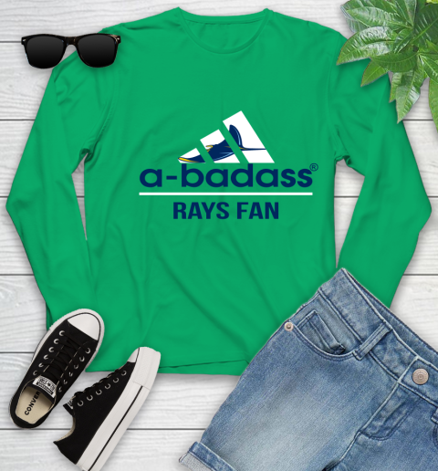 MLB A Badass Tampa Bay Rays Fan Adidas Baseball Sports Youth Long Sleeve 7