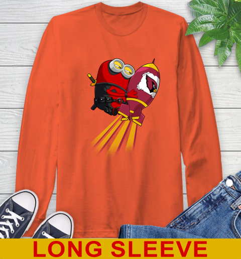 NFL Football Arizona Cardinals Deadpool Minion Marvel Shirt Long Sleeve T-Shirt 4
