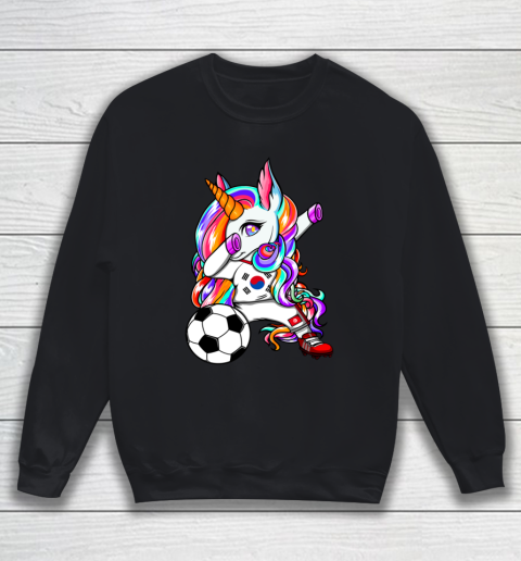 Dabbing Unicorn South Korea Soccer Fans Jersey Flag Football Sweatshirt