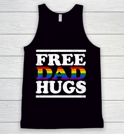 Father gift shirt Love LGBT Gay lesbian pride Vintage Free dad hugs rainbow T Shirt Tank Top