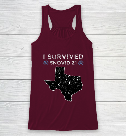 I Survived Winter Snow Storm 2021 Icy Freezing Weather Racerback Tank 2