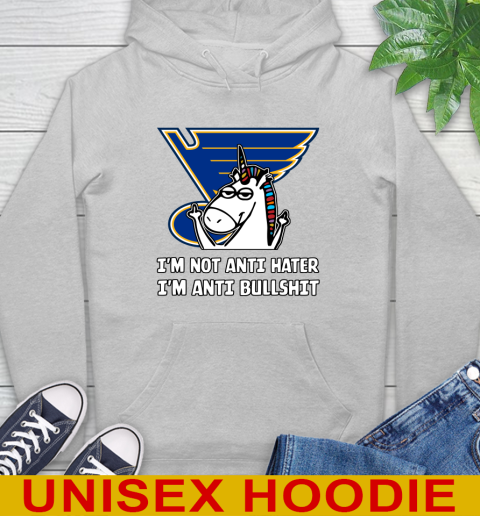 St.Louis Blues NHL Hockey Unicorn I'm Not Anti Hater I'm Anti Bullshit Hoodie 6