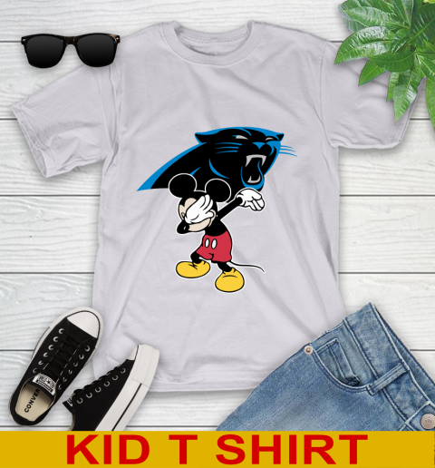 Carolina Panthers NFL Football Dabbing Mickey Disney Sports Youth T-Shirt 5