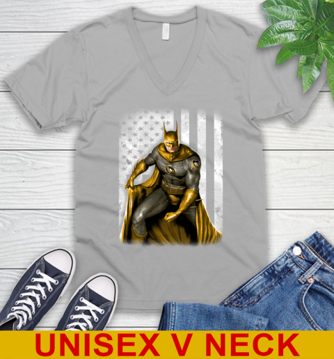 Pittsburgh Penguins NHL Hockey Batman DC American Flag Shirt V-Neck T-Shirt 3