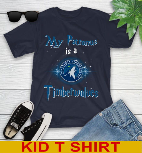 NBA Basketball Harry Potter My Patronus Is A Minnesota Timberwolves Youth T-Shirt 2