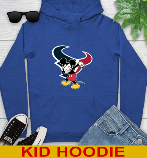 Houston Texans NFL Football Dabbing Mickey Disney Sports Youth Hoodie 10
