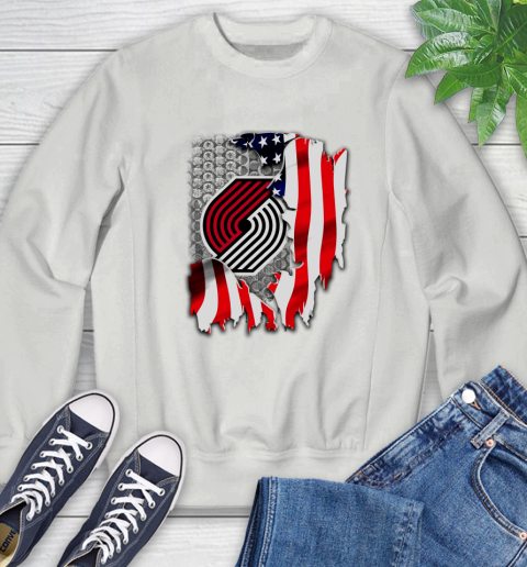 Portland Trail Blazers NBA Basketball American Flag Sweatshirt 5