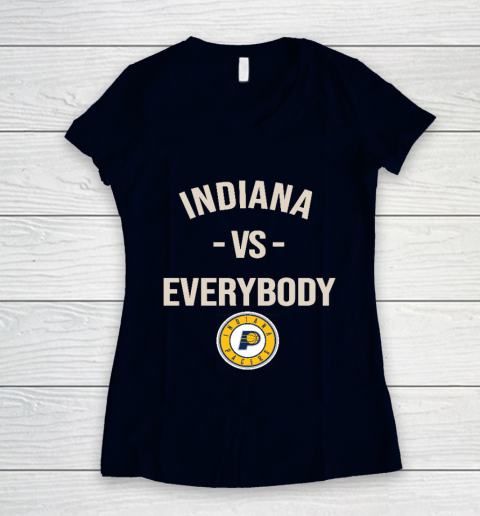 Indiana Pacers Vs Everybody Women's V-Neck T-Shirt 2