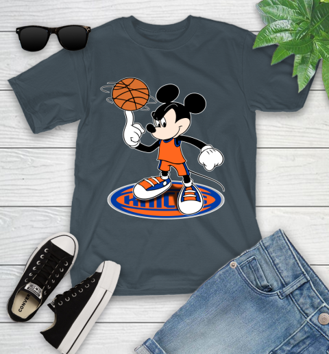 NBA Basketball New York Knicks Cheerful Mickey Disney Shirt Youth T-Shirt 8