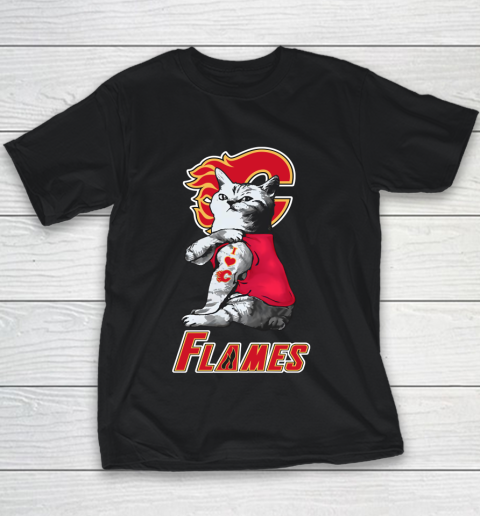 NHL My Cat Loves Calgary Flames Hockey Youth T-Shirt