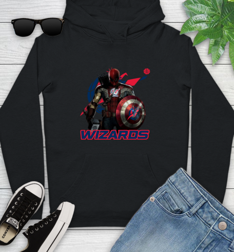Washington Wizards NBA Basketball Captain America Thor Spider Man Hawkeye Avengers Youth Hoodie 2