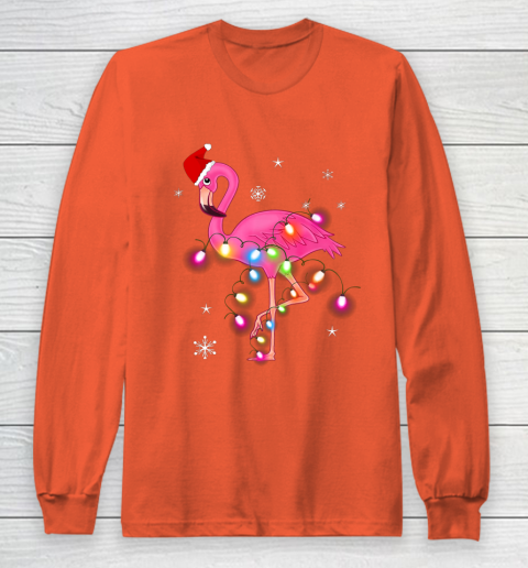 Pink Flamingo Christmas Long Sleeve T-Shirt 3