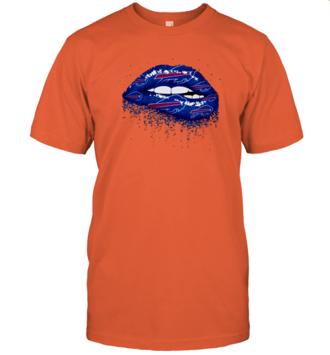 Biting Glossy Lips Sexy Buffalo Bills NFL Football Unisex Jersey Tee 