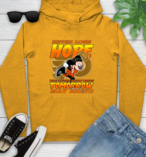 Philadelphia Flyers NHL Hockey ootball Mickey Disney Never Lose Hope Youth Hoodie 2