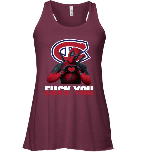 NHL Montreal Canadiens Deadpool Love You Fuck You Hockey Sports Ux7H6GnISsQ flowy tank 32 95 151514 front maroon