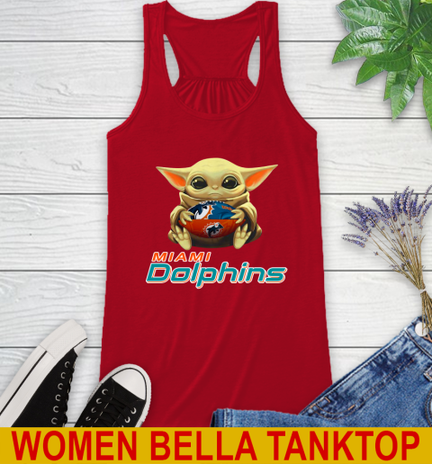 NFL Football Miami Dolphins Baby Yoda Star Wars Shirt Racerback Tank 6