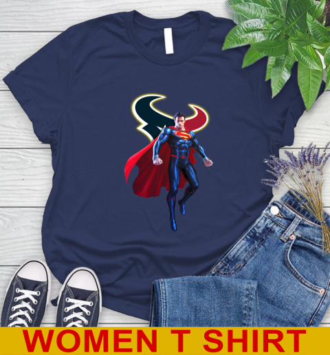 NFL Superman DC Sports Football Houston Texans Women's T-Shirt 12