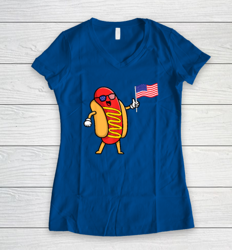 4th of July Hot Dog Hotdog 4th of July Women's V-Neck T-Shirt 5
