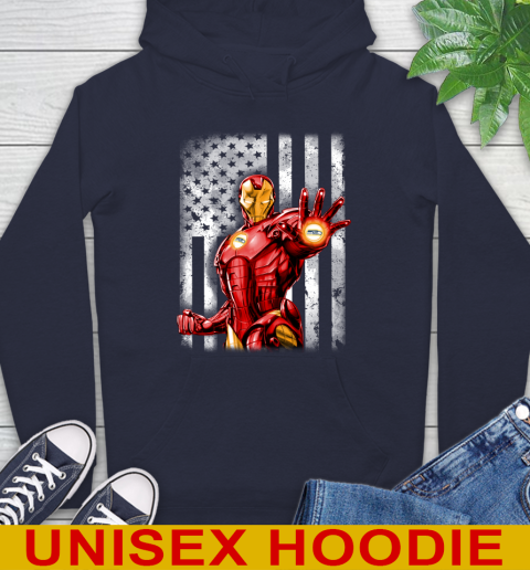 Seattle Seahawks NFL Football Iron Man Avengers American Flag Shirt Hoodie 3