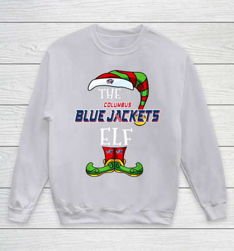 Columbus Blue Jackets Christmas ELF Funny NHL Youth Sweatshirt 3