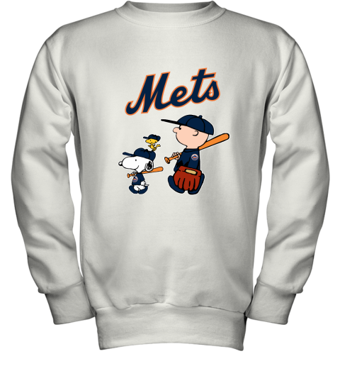 New York Mets Let's Play Baseball Together Snoopy MLB Youth Sweatshirt