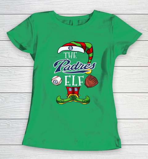 San Diego Padres Christmas ELF Funny MLB Women's T-Shirt 5