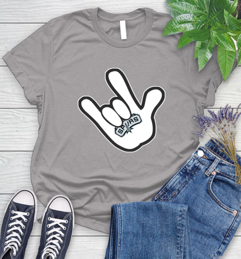 San Antonio Spurs NBA Basketball Mickey Rock Hand Disney Women's T-Shirt 5