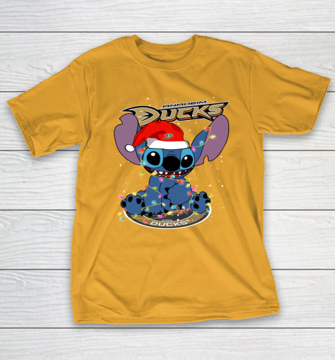 Anaheim Ducks NHL Hockey noel stitch Christmas T-Shirt 2