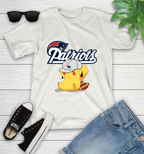 NFL Pikachu Football Sports New England Patriots Youth T-Shirt