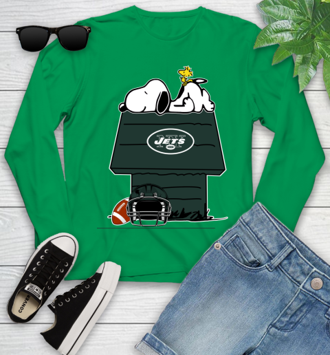 New York Jets NFL Football Snoopy Woodstock The Peanuts Movie Youth Long Sleeve 6
