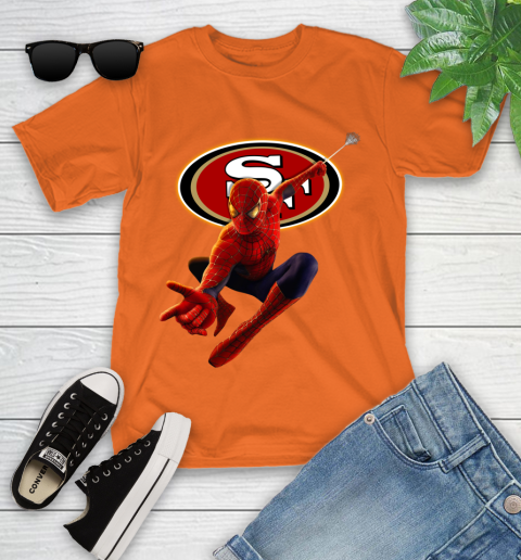 NFL Spider Man Avengers Endgame Football San Francisco 49ers Youth T-Shirt 7