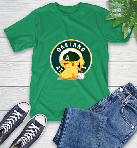 MLB Pikachu Baseball Sports Oakland Athletics T-Shirt 7
