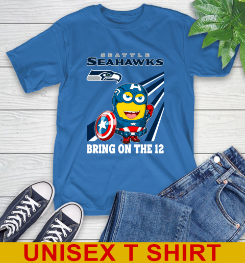 NFL Football Seattle Seahawks Captain America Marvel Avengers Minion Shirt T-Shirt 11