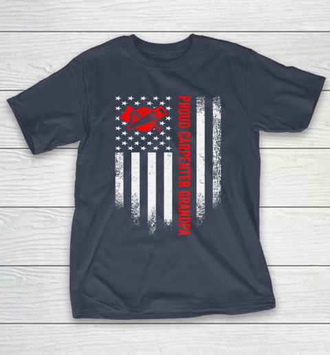 GrandFather gift shirt Vintage American Flag Proud Woodworking Carpenter Grandpa T Shirt T-Shirt 3