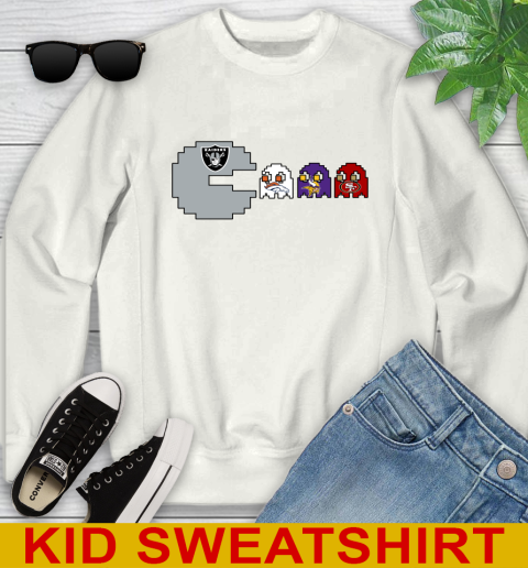 Oakland Raiders NFL Football Pac Man Champion Youth Sweatshirt