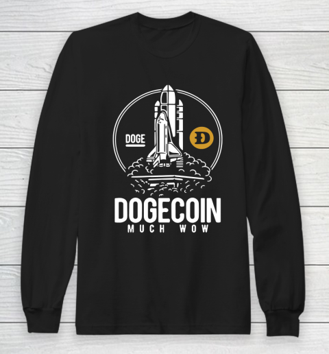 Dogecoin Rocket To The Moon Long Sleeve T-Shirt