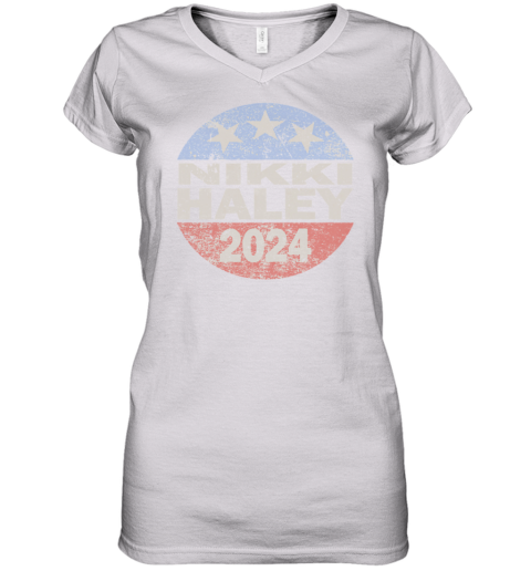 Vintage Nikki Haley 2024 Presidential Elections Women's V-Neck T-Shirt