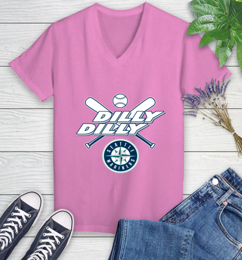 MLB Seattle Mariners Dilly Dilly Baseball Sports Women's V-Neck T-Shirt 14