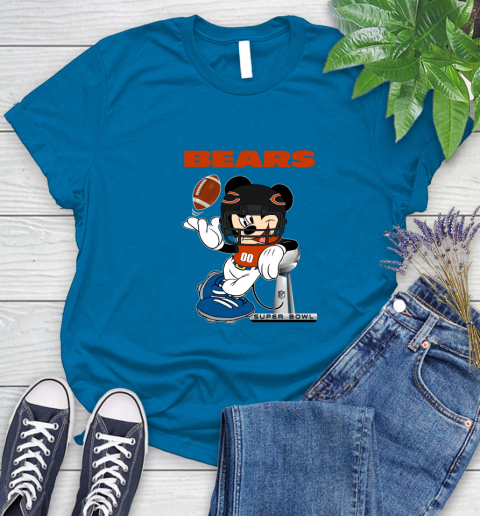 NFL Chicago Bears Mickey Mouse Disney Super Bowl Football T Shirt Women's T-Shirt 7
