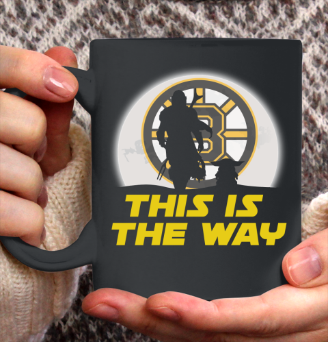 Boston Bruins NHL Ice Hockey Star Wars Yoda And Mandalorian This Is The Way Ceramic Mug 11oz