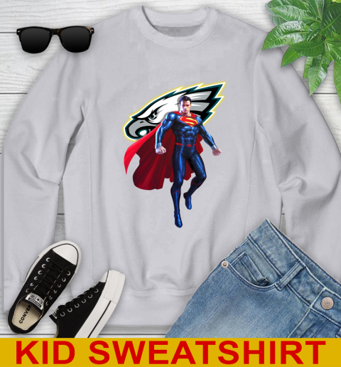 NFL Superman DC Sports Football Philadelphia Eagles Youth Sweatshirt 4